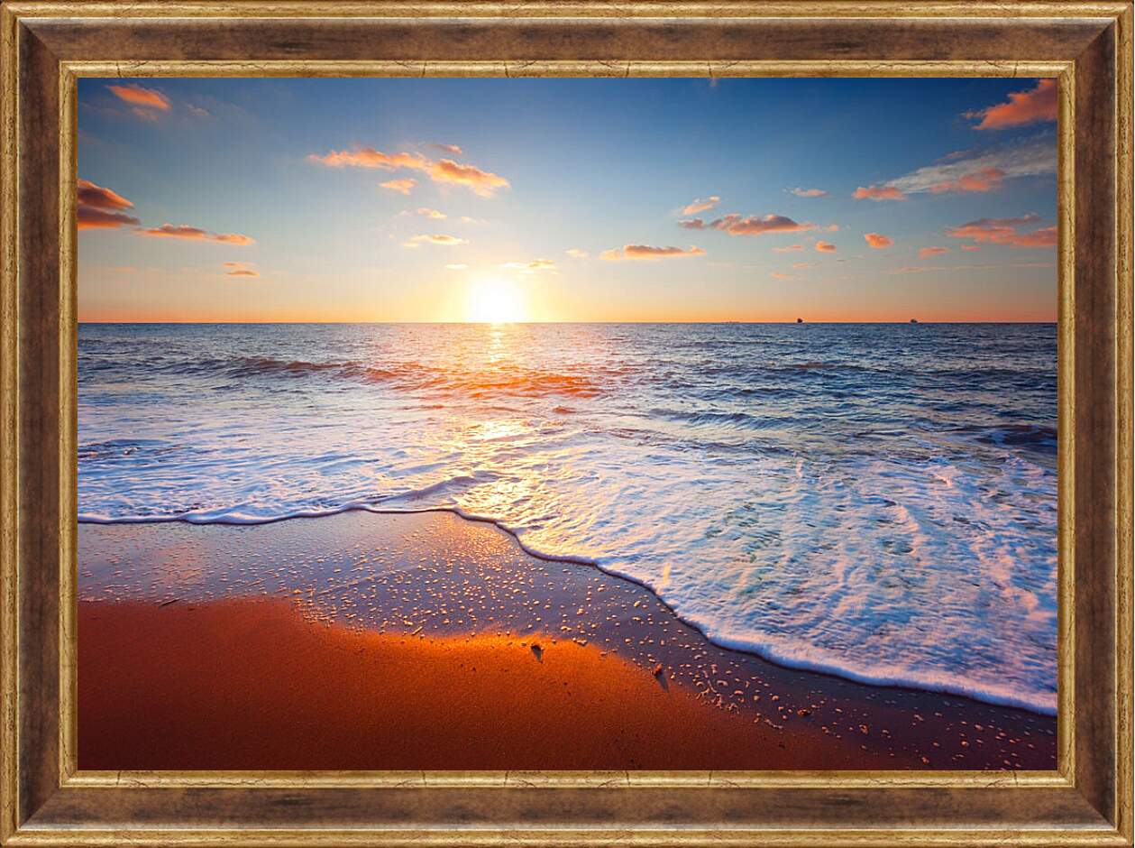 Картина в раме - Море, пляж,закат
