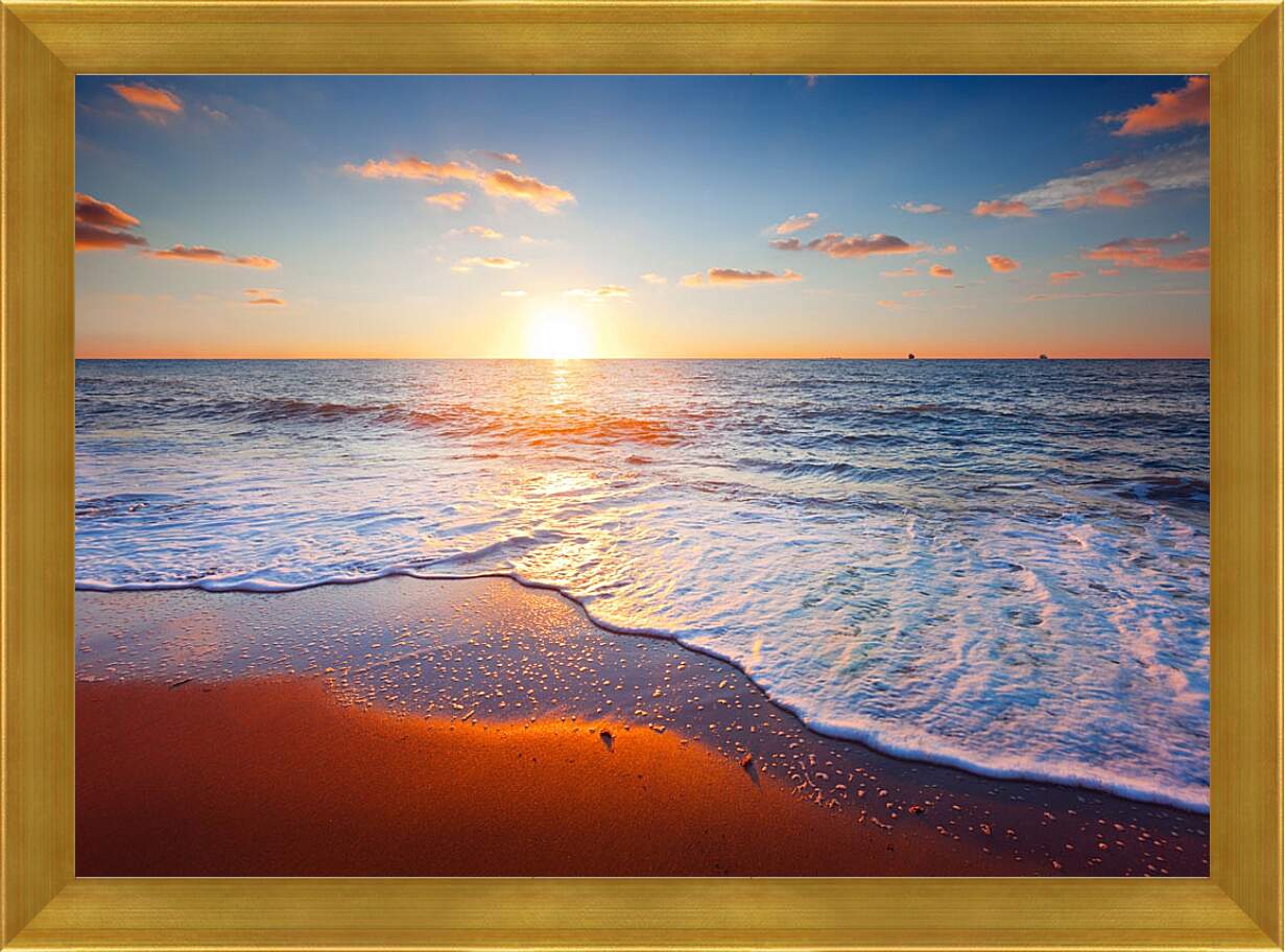 Картина в раме - Море, пляж,закат