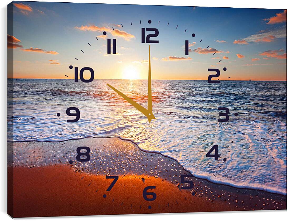 Часы картина - Море, пляж,закат