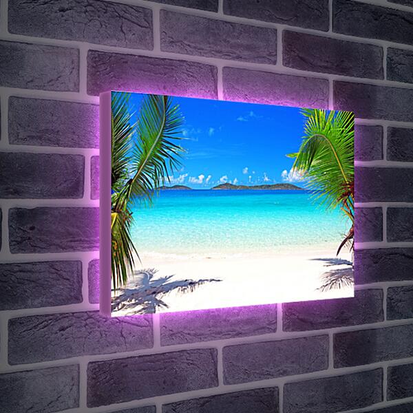 Лайтбокс световая панель - Пальмы и море