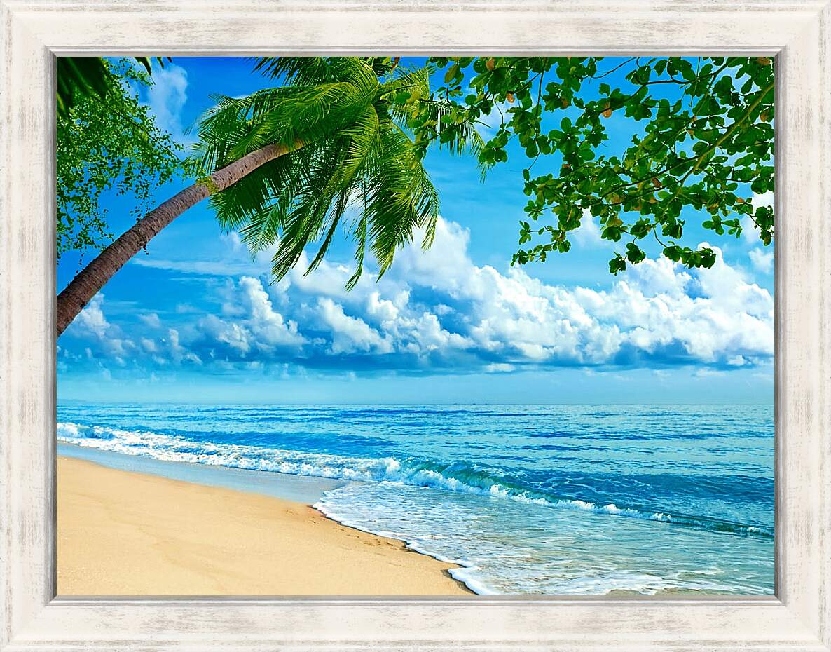Картина в раме - Море, пальмы