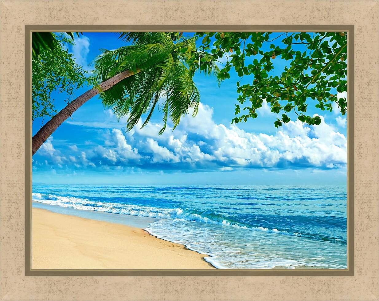 Картина в раме - Море, пальмы