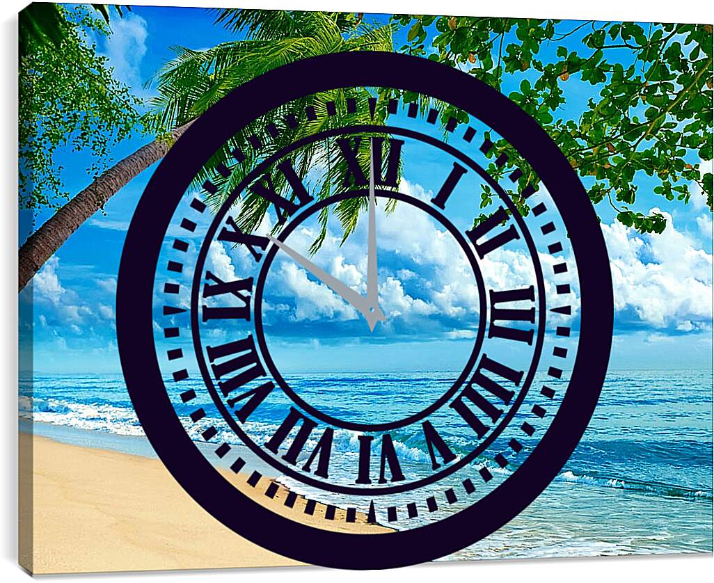 Часы картина - Море, пальмы