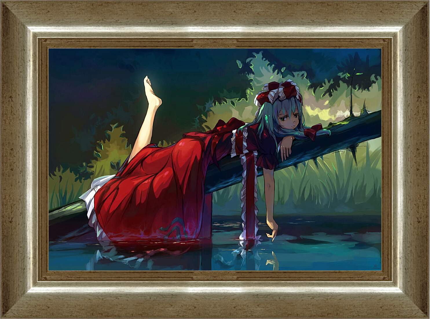 Картина в раме - Девочка над водой