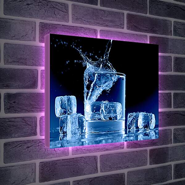 Лайтбокс световая панель - Льдинки в стакане