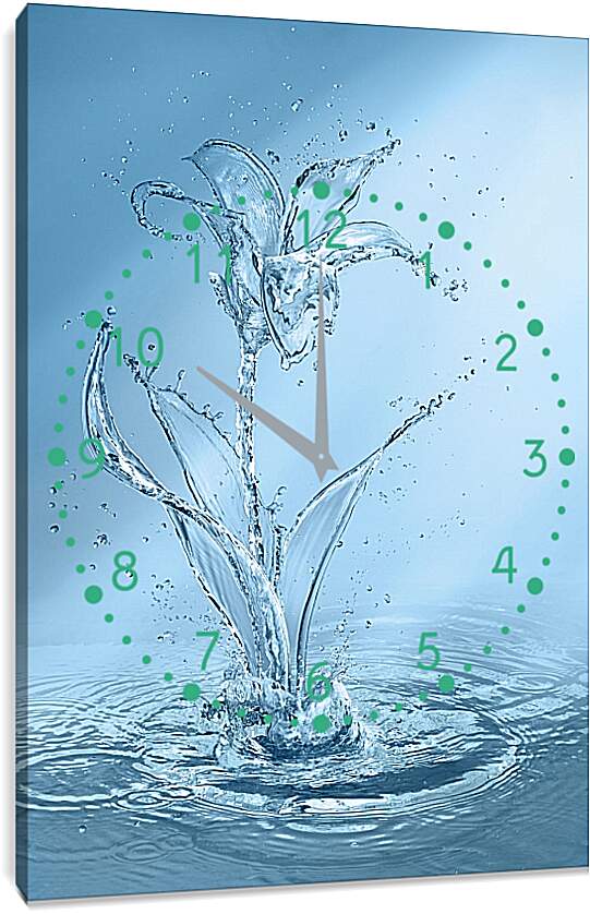 Часы картина - Цветок из воды
