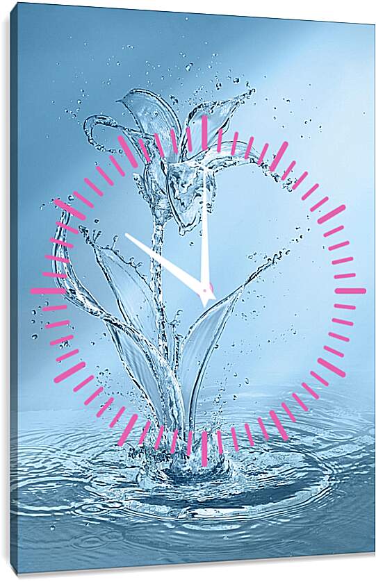 Часы картина - Цветок из воды