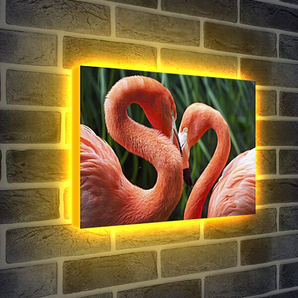 Лайтбокс световая панель - Два фламинго