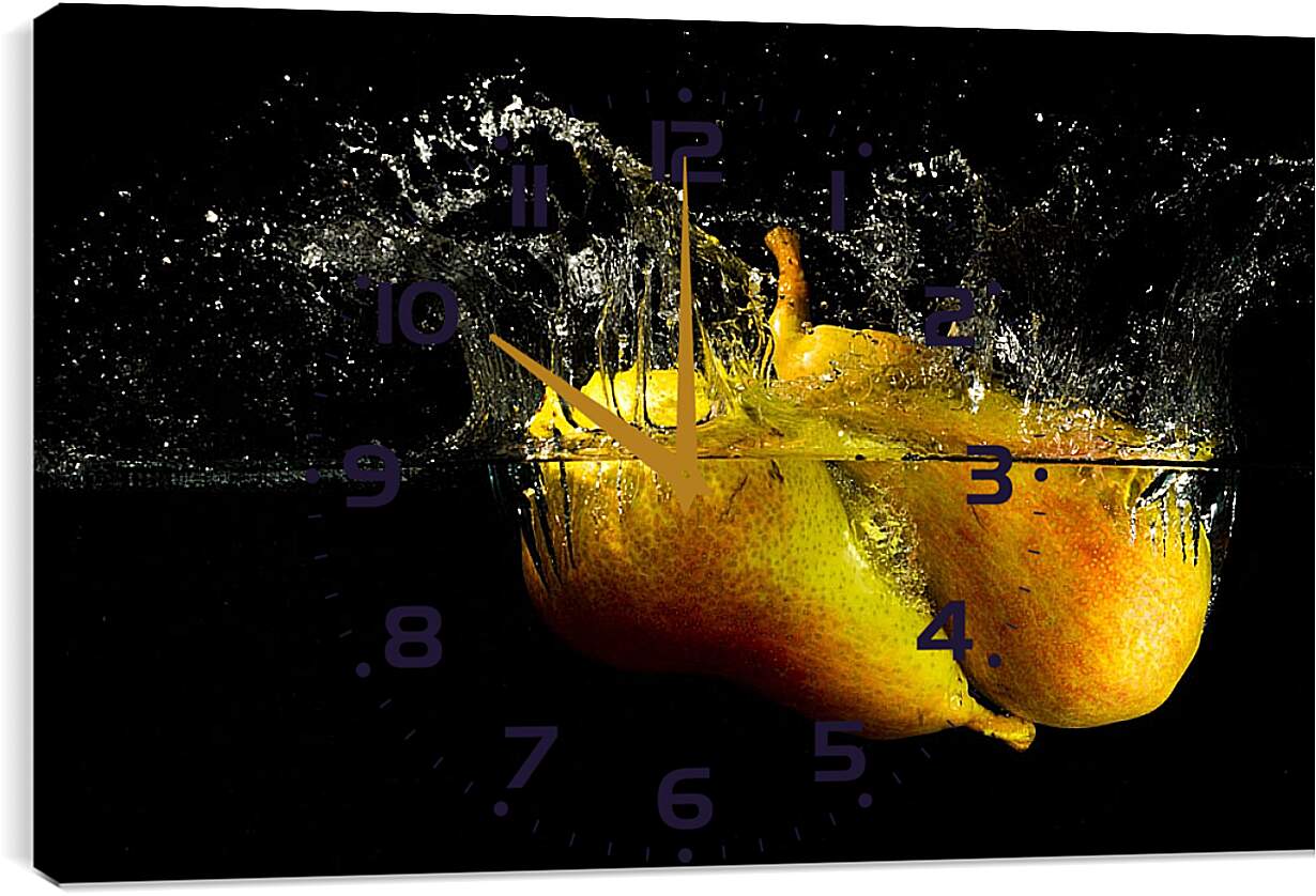 Часы картина - Груши в воде
