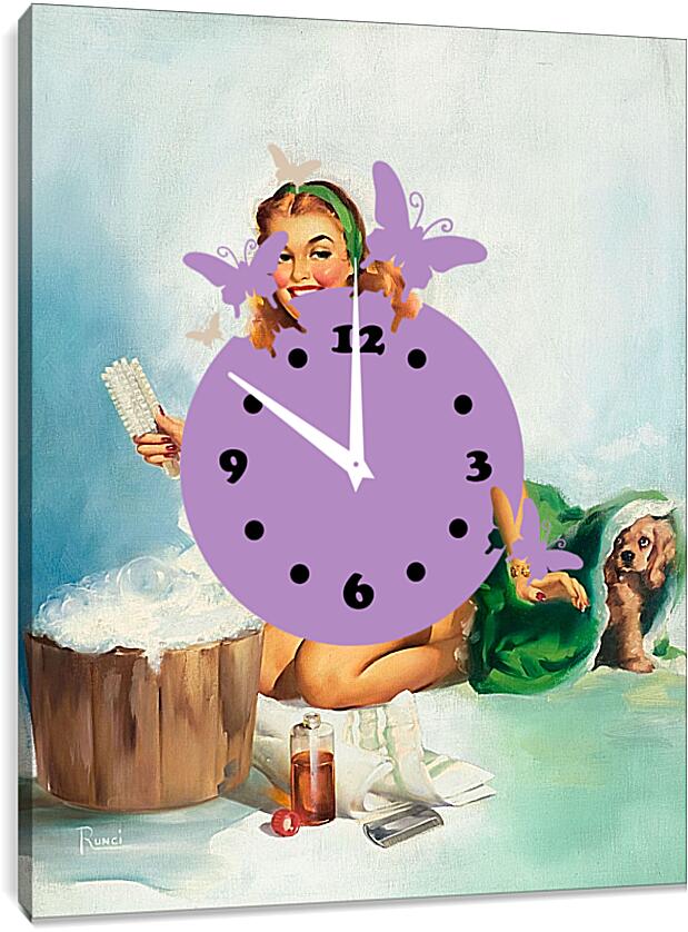 Часы картина - Девушка (стиль пин ап)