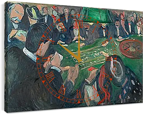 Часы картина - At the Roulette Table in Monte Carlo. Эдвард Мунк