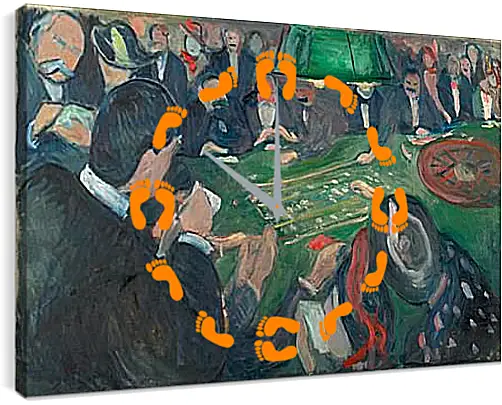 Часы картина - At the Roulette Table in Monte Carlo. Эдвард Мунк