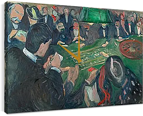Часы картина - At the Roulette Table in Monte Carlo. Эдвард Мунк
