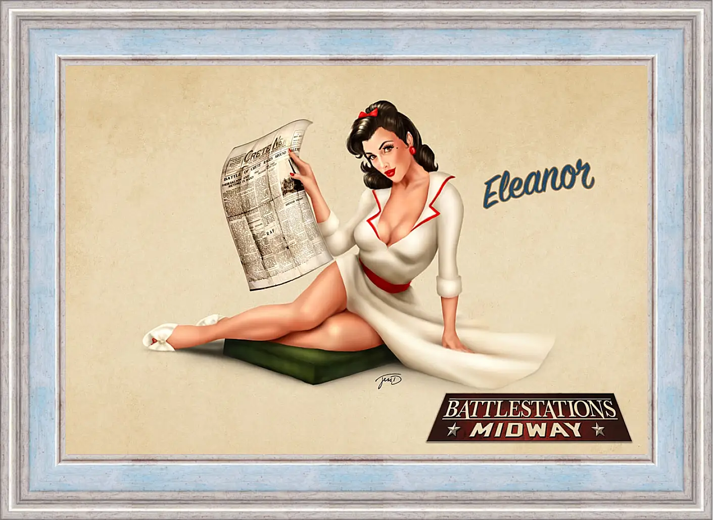 Картина в раме - Eleanor (стиль пин ап)