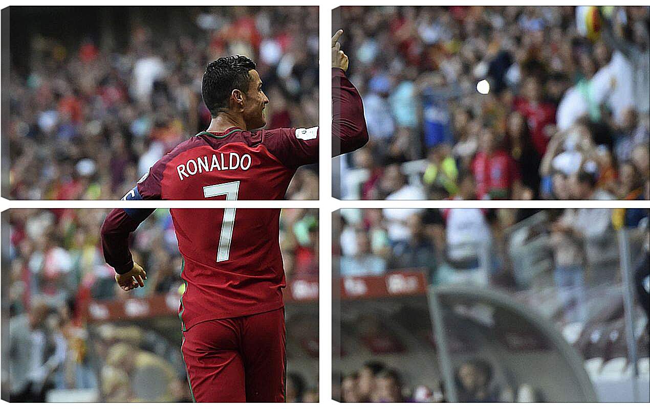 Модульная картина - Криштиану Роналду в сборной Португалии. (Cristiano Ronaldo)