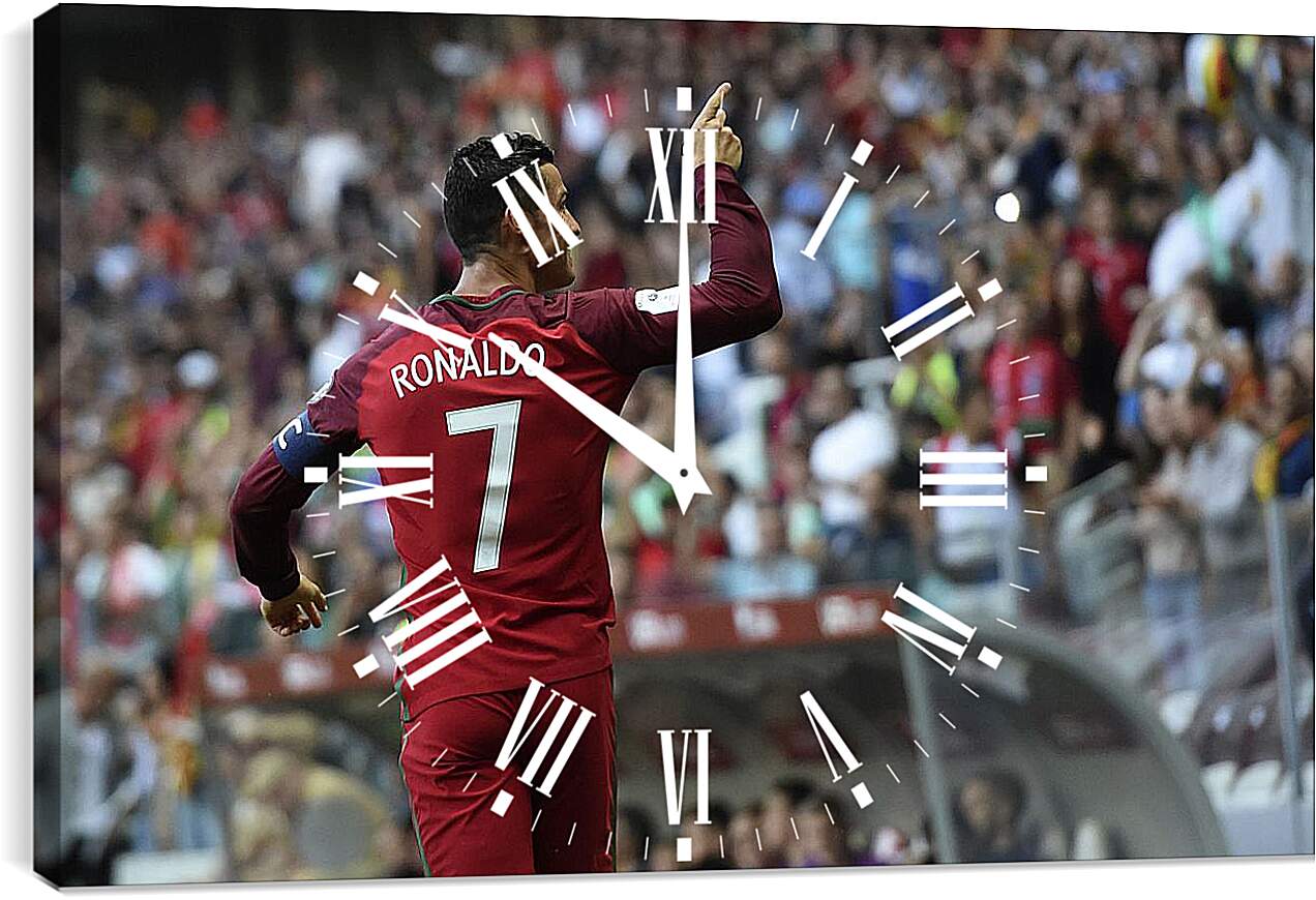 Часы картина - Криштиану Роналду в сборной Португалии. (Cristiano Ronaldo)