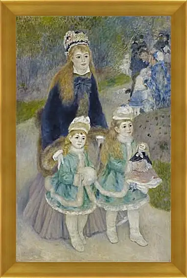 Картина в раме - Madame Georges Charpentier and Her Children at park. Пьер Огюст Ренуар