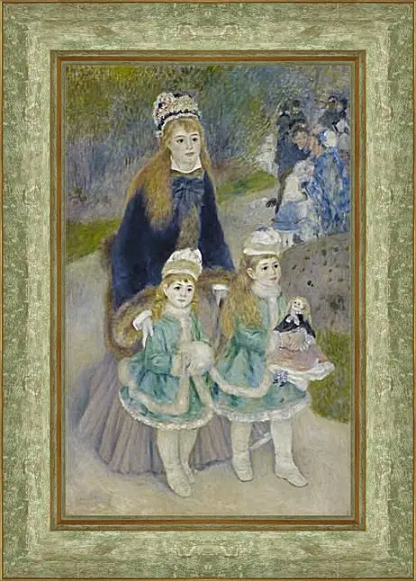 Картина в раме - Madame Georges Charpentier and Her Children at park. Пьер Огюст Ренуар