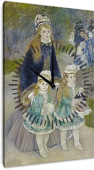 Часы картина - Madame Georges Charpentier and Her Children at park. Пьер Огюст Ренуар