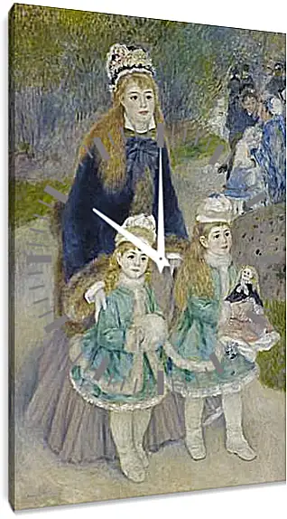 Часы картина - Madame Georges Charpentier and Her Children at park. Пьер Огюст Ренуар