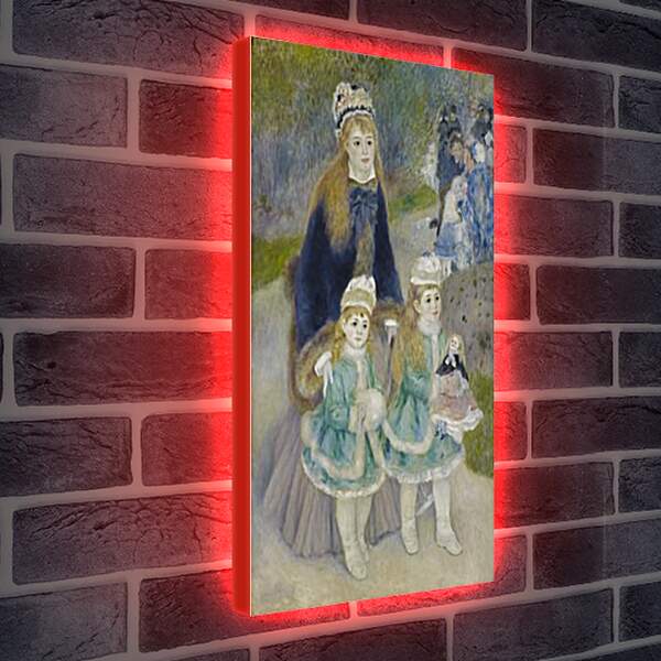 Лайтбокс световая панель - Madame Georges Charpentier and Her Children at park. Пьер Огюст Ренуар