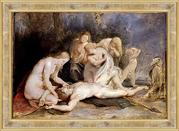 Картина в раме - Venus Mourning Adonis. Питер Пауль Рубенс