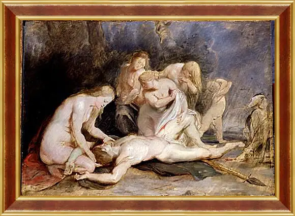 Картина в раме - Venus Mourning Adonis. Питер Пауль Рубенс