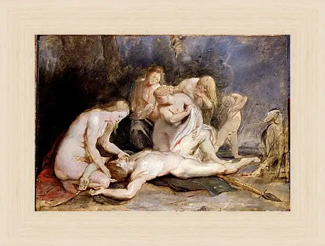 Картина в раме - Venus Mourning Adonis. Питер Пауль Рубенс