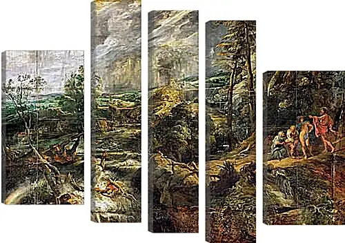 Модульная картина - Stormy Landscape with Philemon and Baucis. Питер Пауль Рубенс