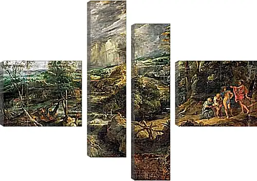 Модульная картина - Stormy Landscape with Philemon and Baucis. Питер Пауль Рубенс