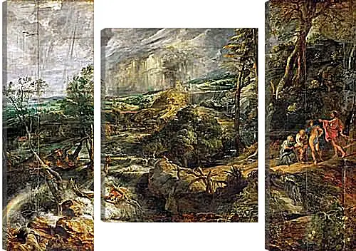 Модульная картина - Stormy Landscape with Philemon and Baucis. Питер Пауль Рубенс