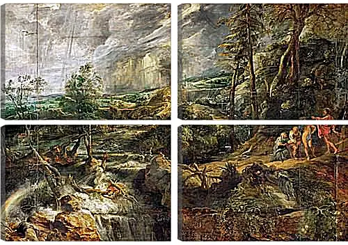 Модульная картина - Stormy Landscape with Philemon and Baucis. Питер Пауль Рубенс