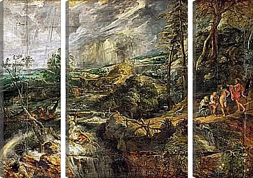 Модульная картина - Stormy Landscape with Philemon and Baucis. Питер Пауль Рубенс