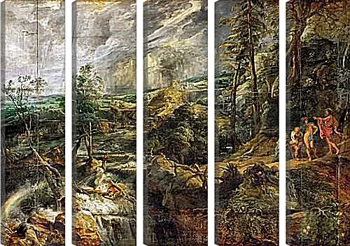 Модульная картина - Stormy Landscape with Philemon and Baucis. Питер Пауль Рубенс