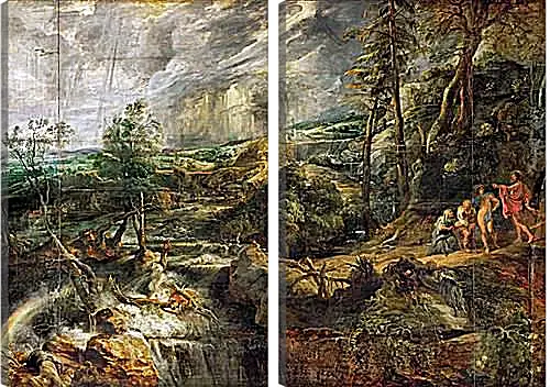 Модульная картина - Stormy Landscape with Philemon and Baucis. Питер Пауль Рубенс