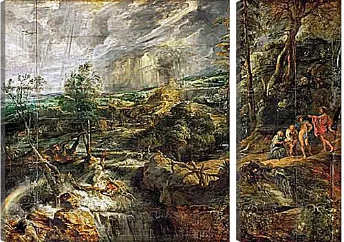 Модульная картина - Stormy Landscape with Philemon and Baucis. Питер Пауль Рубенс