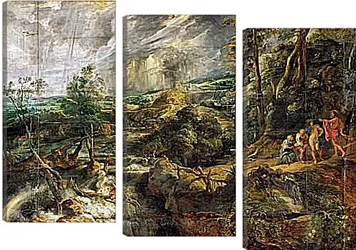 Модульная картина - Stormy Landscape with Philemon and Baucis. Питер Пауль Рубенс