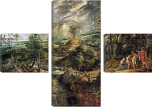 Модульная картина - Stormy Landscape with Philemon and Baucis. Питер Пауль Рубенс