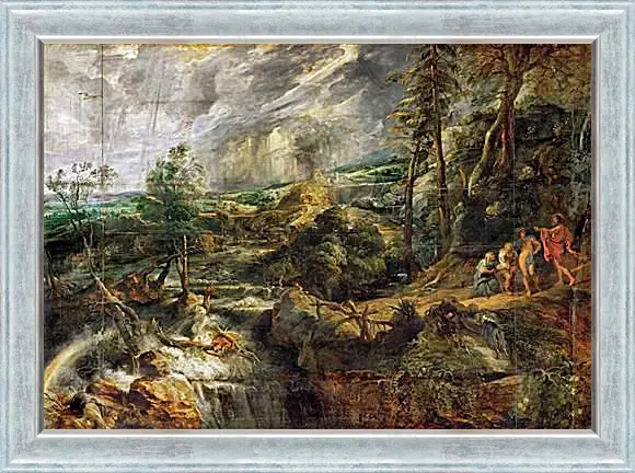 Картина в раме - Stormy Landscape with Philemon and Baucis. Питер Пауль Рубенс