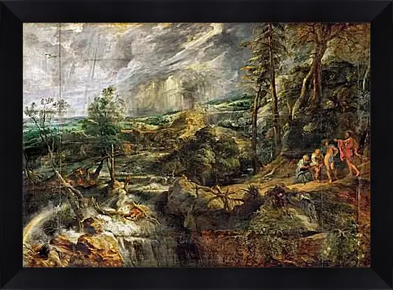 Картина в раме - Stormy Landscape with Philemon and Baucis. Питер Пауль Рубенс