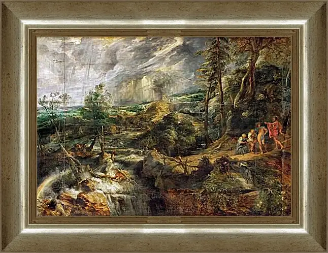 Картина в раме - Stormy Landscape with Philemon and Baucis. Питер Пауль Рубенс