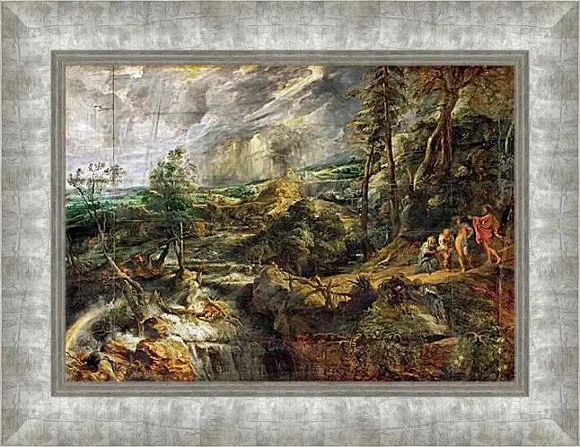 Картина в раме - Stormy Landscape with Philemon and Baucis. Питер Пауль Рубенс