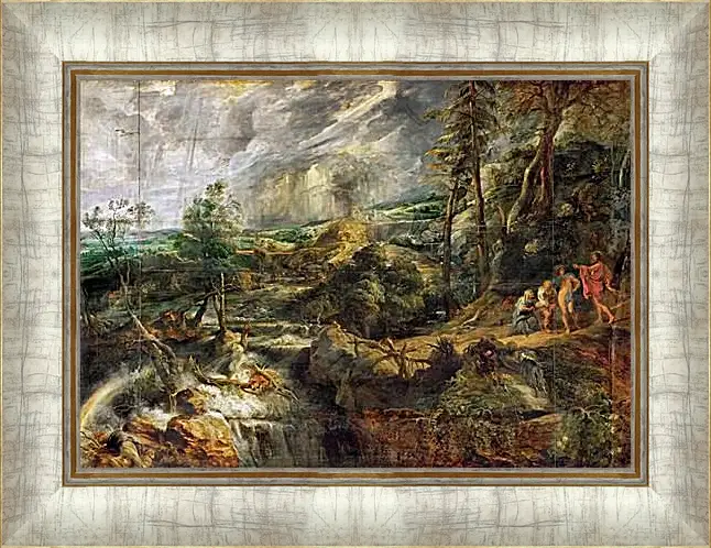 Картина в раме - Stormy Landscape with Philemon and Baucis. Питер Пауль Рубенс