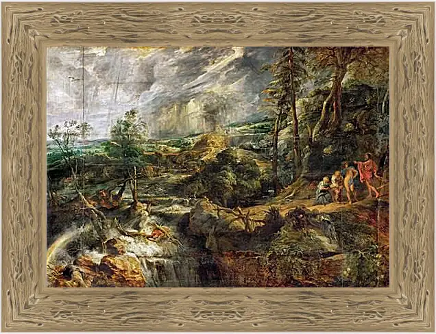 Картина в раме - Stormy Landscape with Philemon and Baucis. Питер Пауль Рубенс