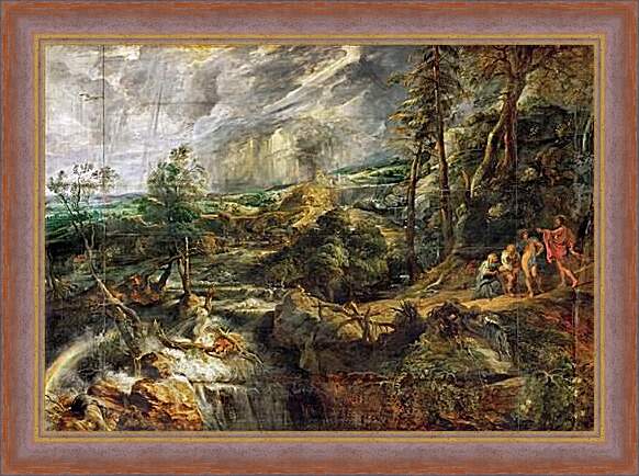 Картина в раме - Stormy Landscape with Philemon and Baucis. Питер Пауль Рубенс