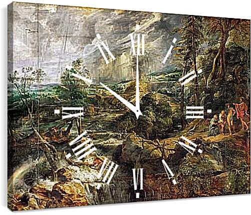 Часы картина - Stormy Landscape with Philemon and Baucis. Питер Пауль Рубенс