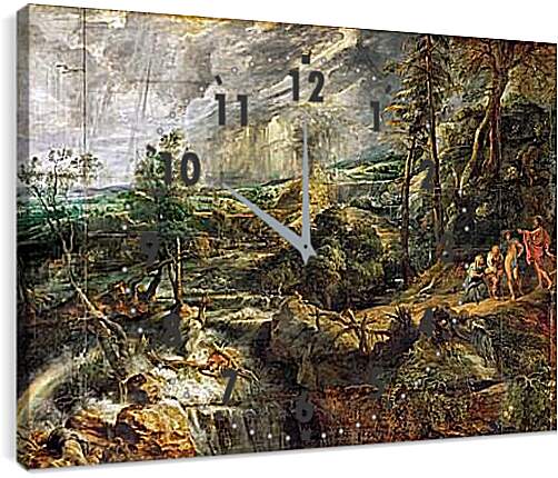 Часы картина - Stormy Landscape with Philemon and Baucis. Питер Пауль Рубенс