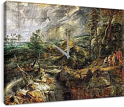 Часы картина - Stormy Landscape with Philemon and Baucis. Питер Пауль Рубенс