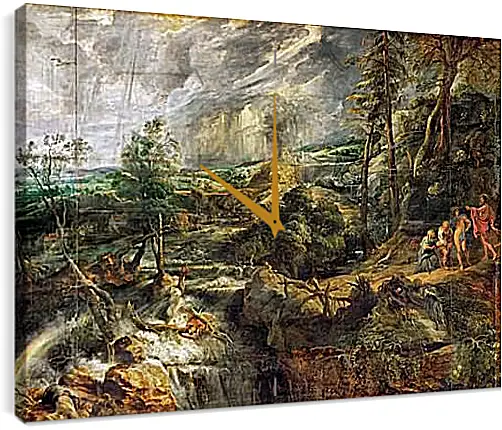 Часы картина - Stormy Landscape with Philemon and Baucis. Питер Пауль Рубенс