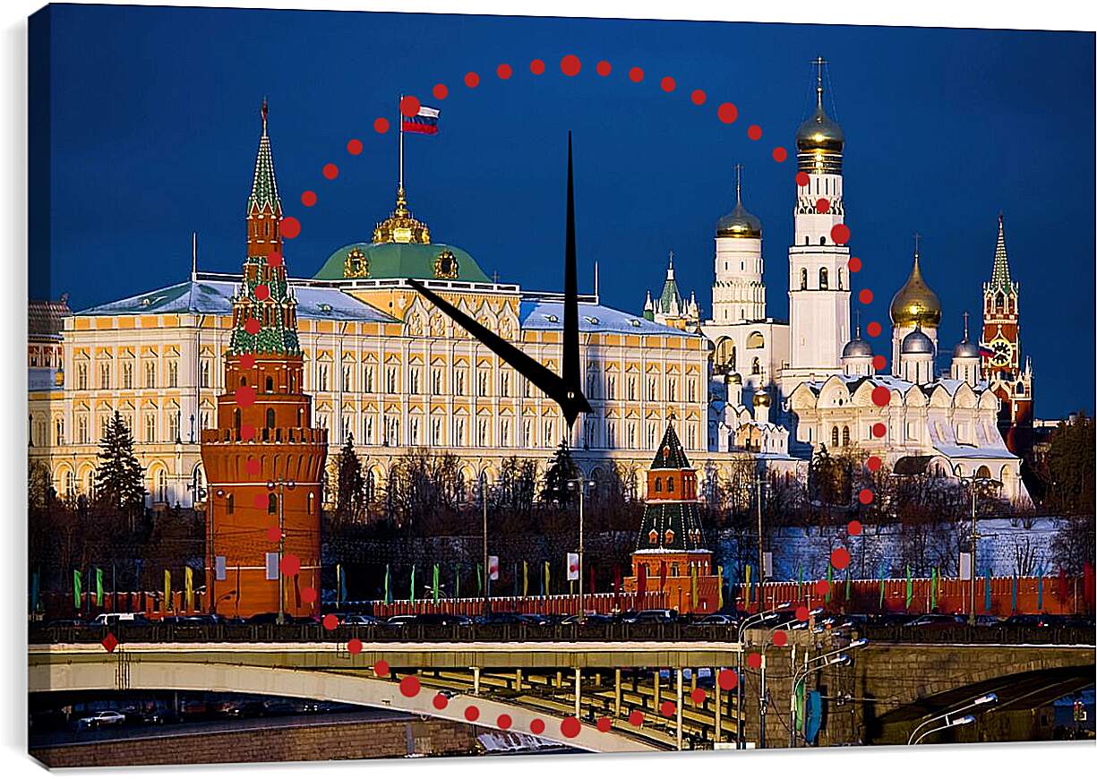 Часы картина - Московский Кремль